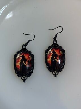 Witch Cameo style earrings